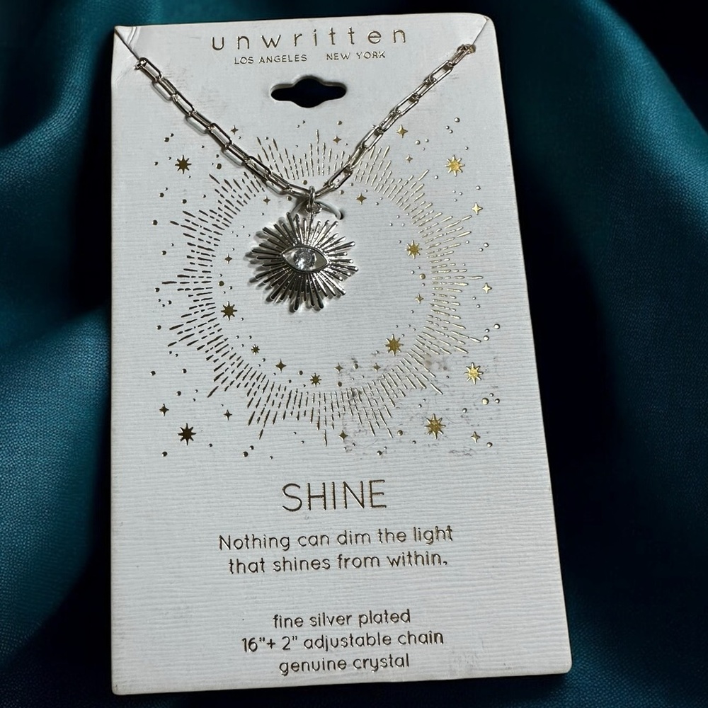 Unwritten
Fine Silver Plated Crystal Evil Eye Pendant Necklace